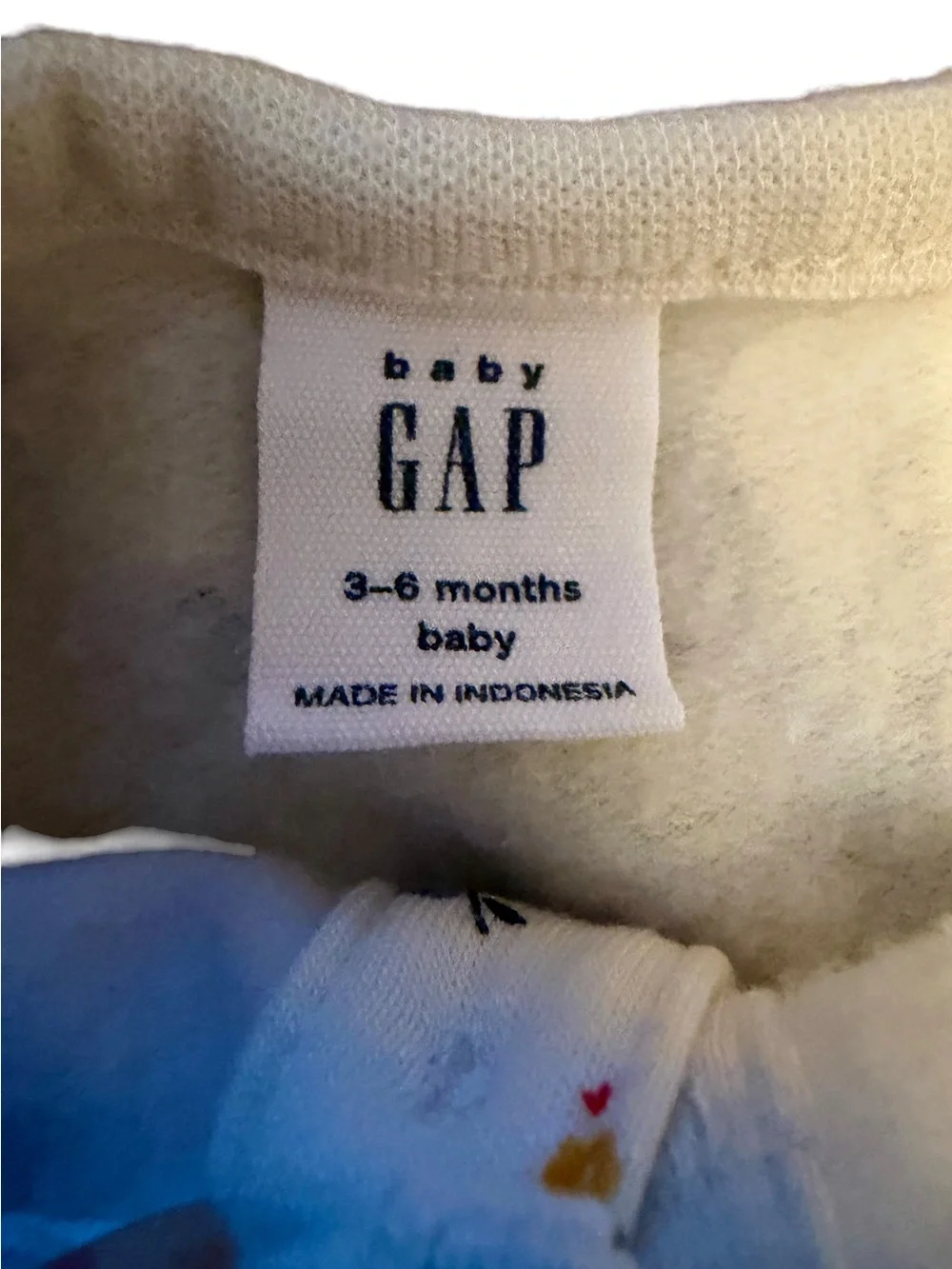 GAP Cream Floral Print Long-Sleeve Baby Footie 3-6M
